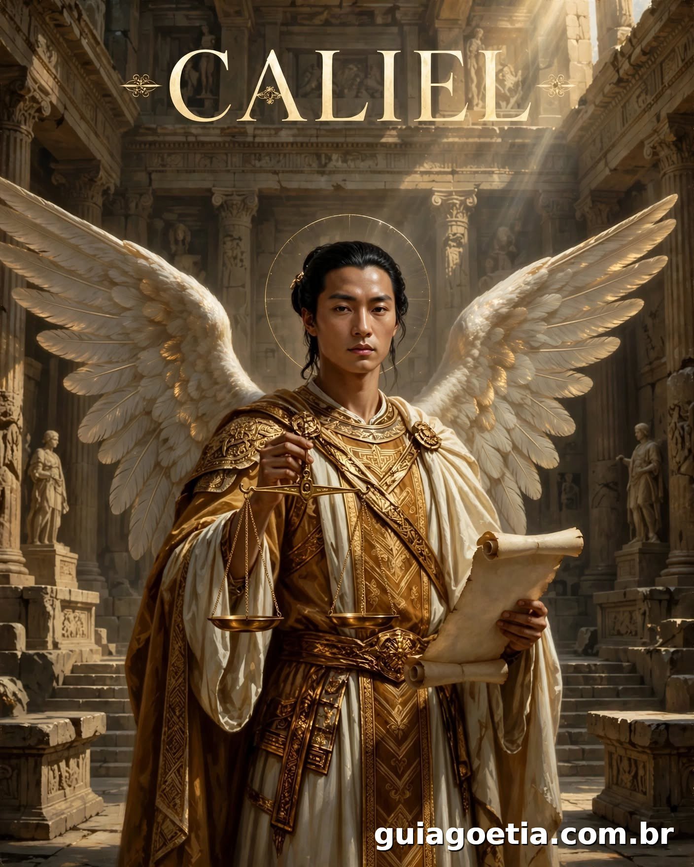 Representação artística do anjo Caliel, do Shem HaMephorash loading=
