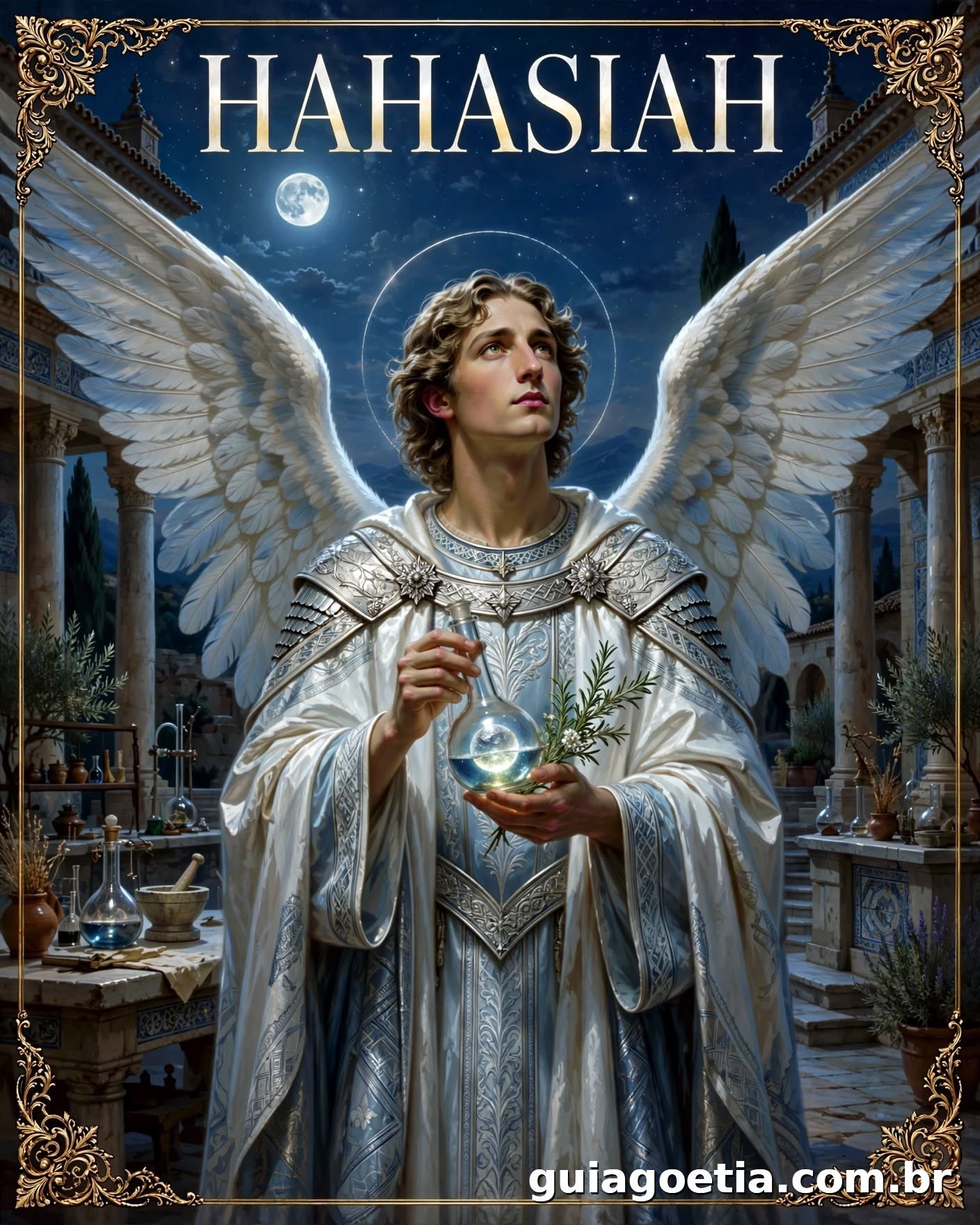 Representação artística do anjo Hahasiah, do Shem HaMephorash loading=