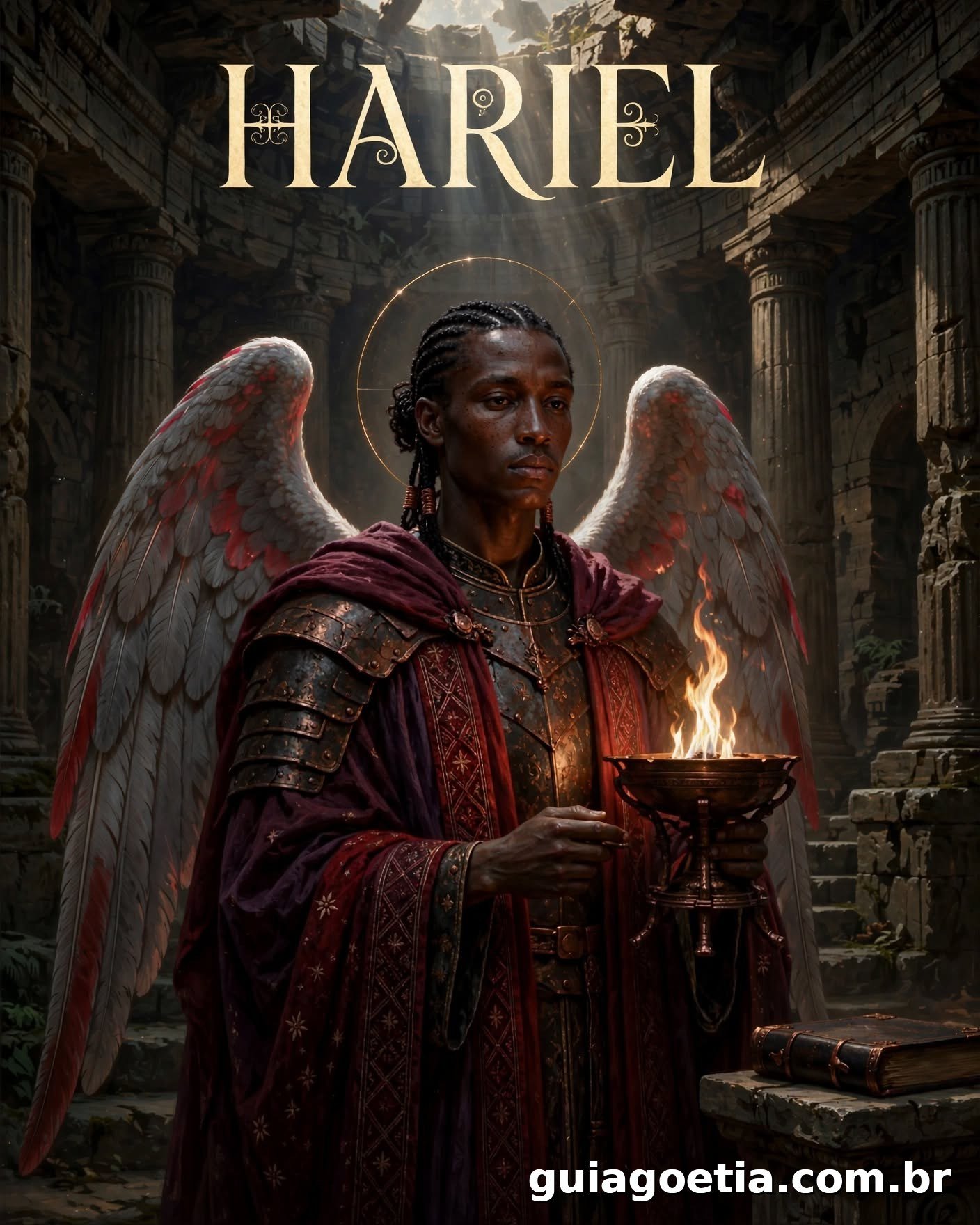 Representação artística do anjo Hariel, do Shem HaMephorash loading=