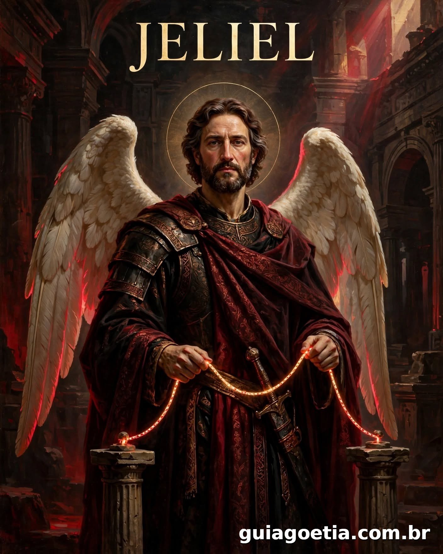 Representação artística do anjo Jeliel, do Shem HaMephorash loading=