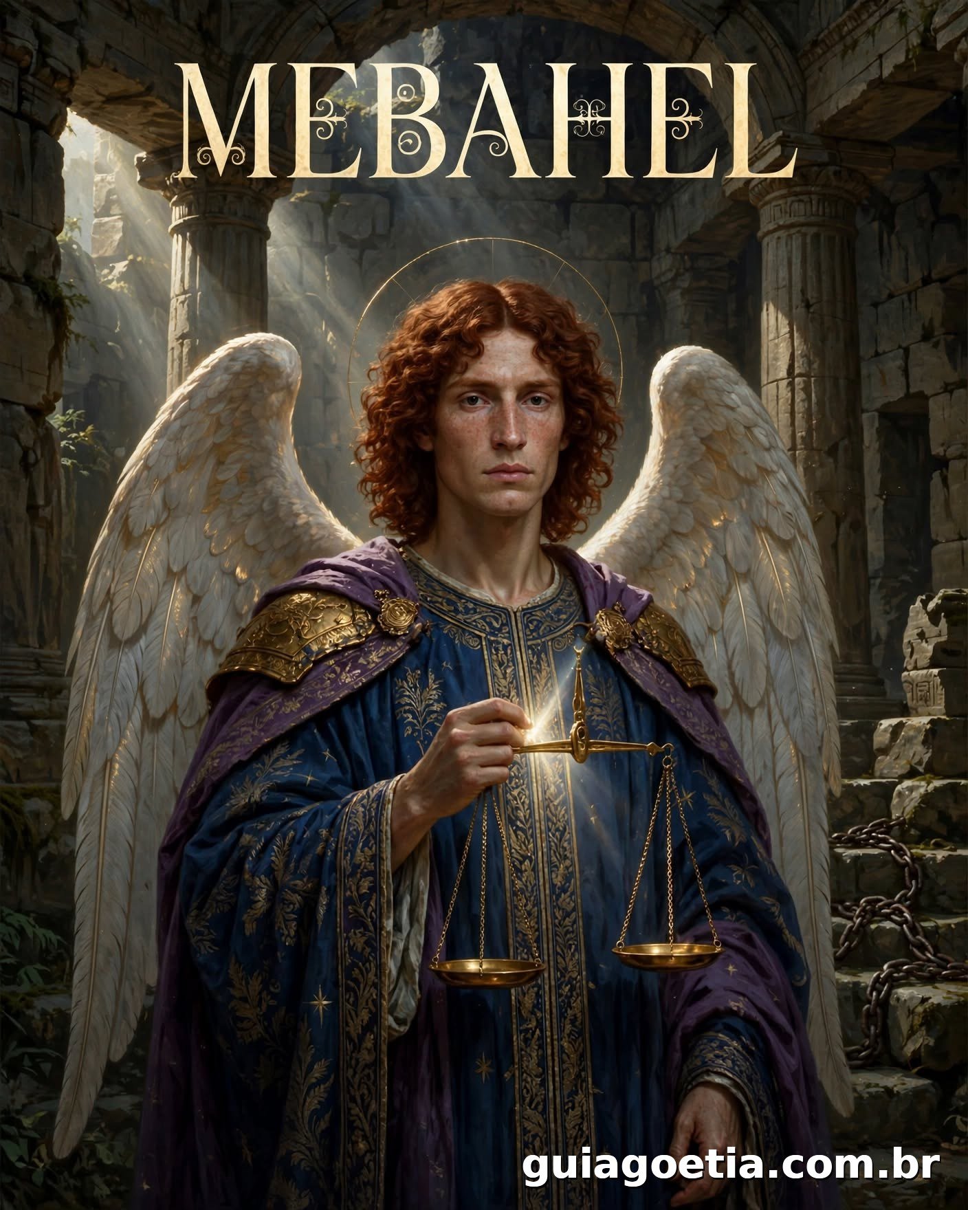Representação artística do anjo Mebahel, do Shem HaMephorash loading=
