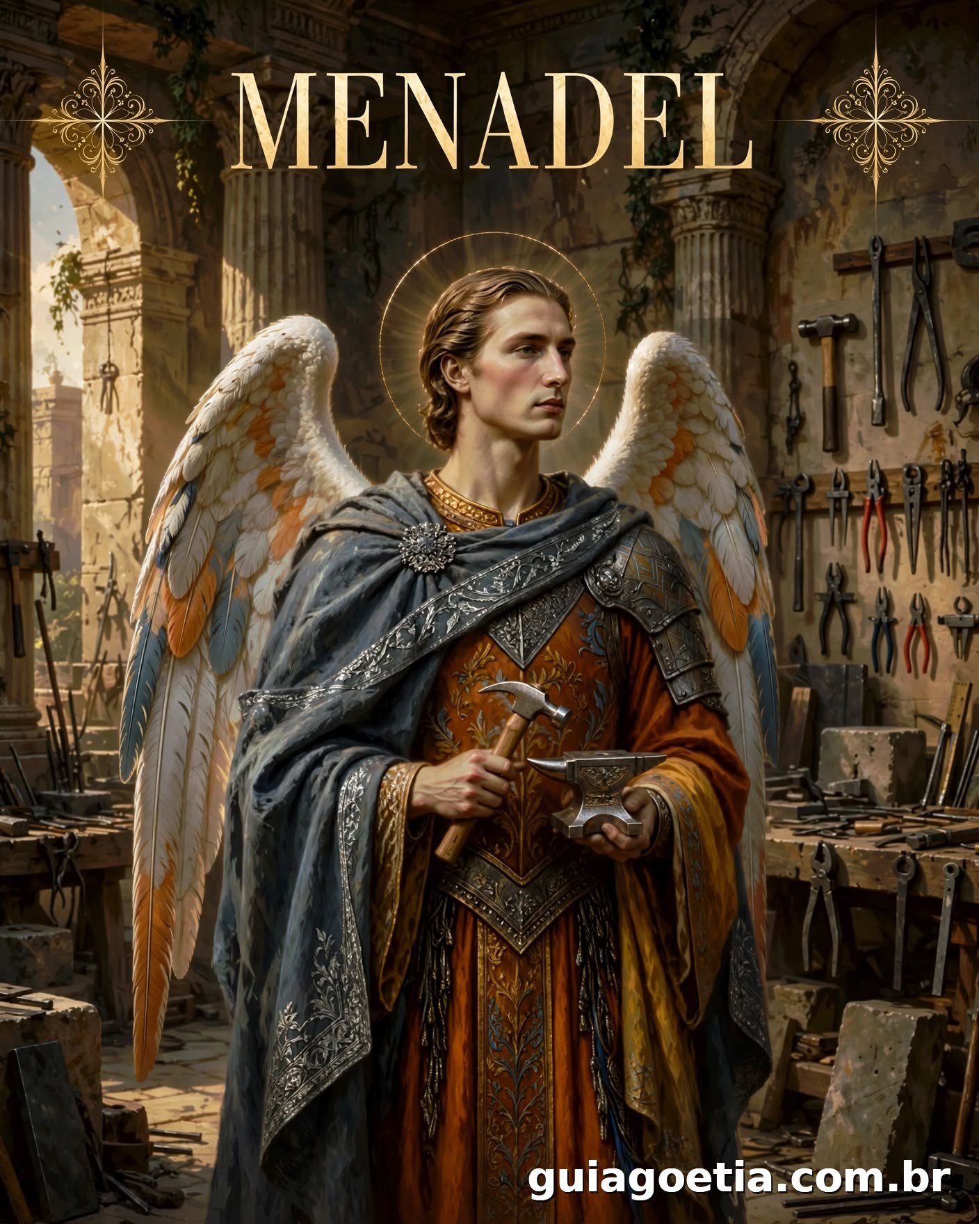 Representação artística do anjo Menadel, do Shem HaMephorash loading=