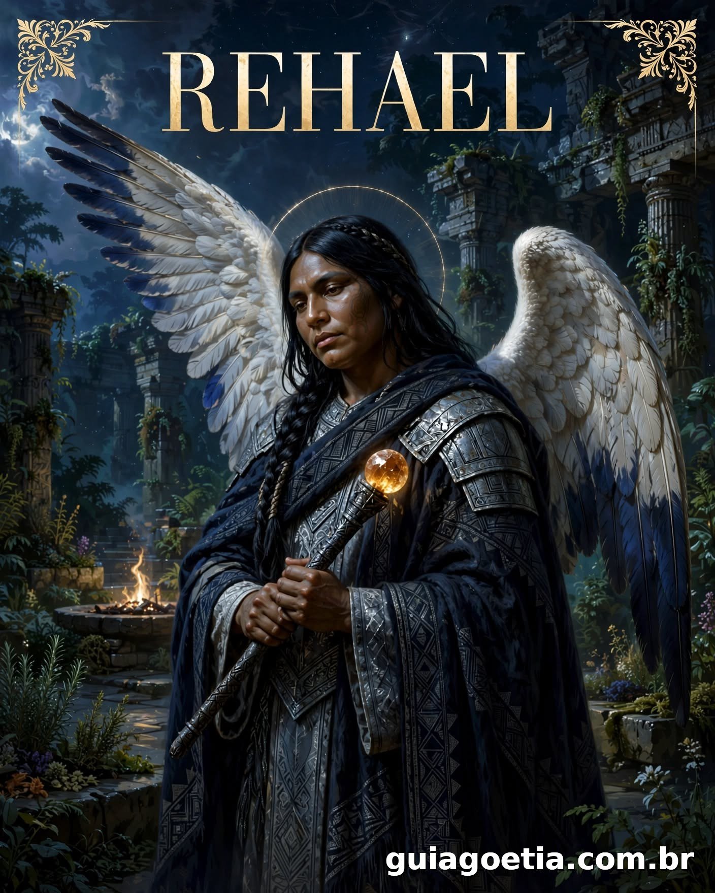 Representação artística do anjo Rehael, do Shem HaMephorash loading=