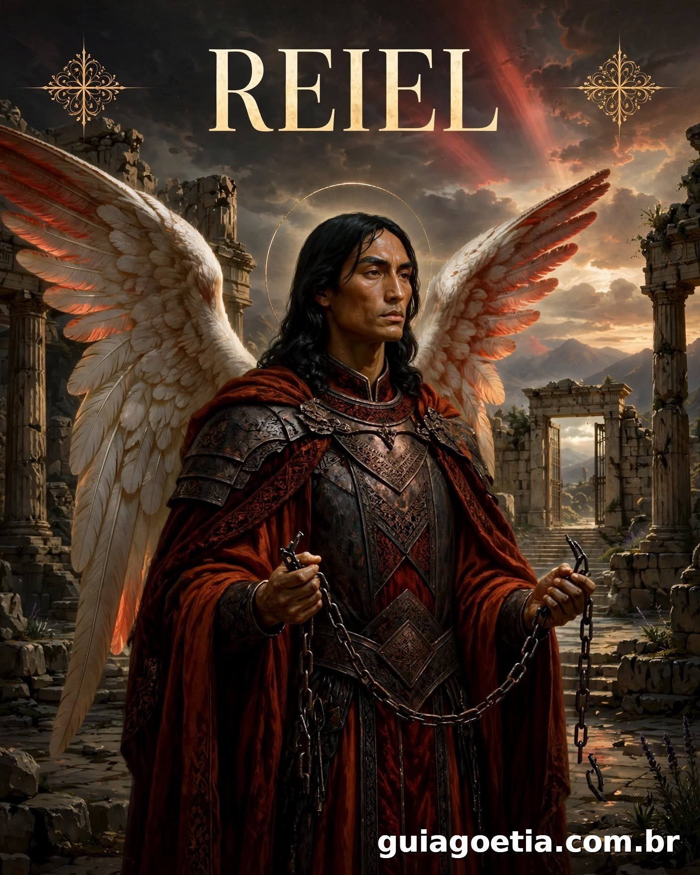 Representação artística do anjo Reiyel, do Shem HaMephorash loading=