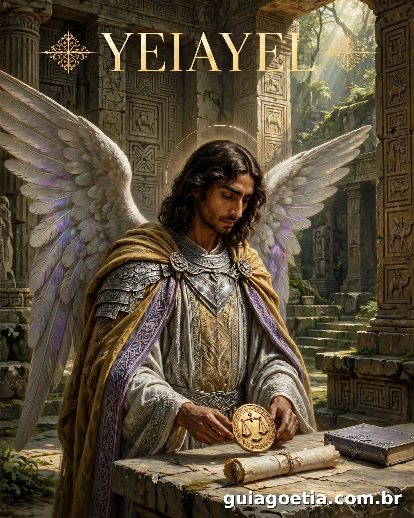 Representação artística do anjo Yeiayel, do Shem HaMephorash loading=