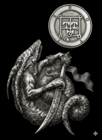 Sigilo do Conde Botis da Goetia - serpente das batalhas e mestre das ciências
