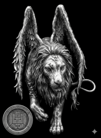 Sigilo do Grande Duque e Conde Vapula da Goetia - leão grifo da filosofia e das artes
