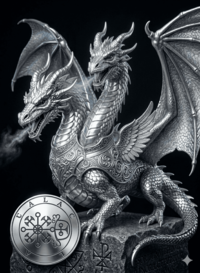 Sigilo do Presidente Valac da Goetia - menino alado dos tesouros e das serpentes