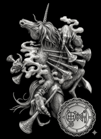 Sigilo do Grande Duque Amdusias da Goetia - unicórnio das tempestades e da música