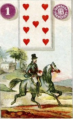 O Cavaleiro, carta 1 do baralho histórico Dondorf.