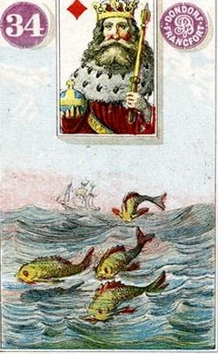 Carta 34: Peixes do baralho histórico Dondorf
