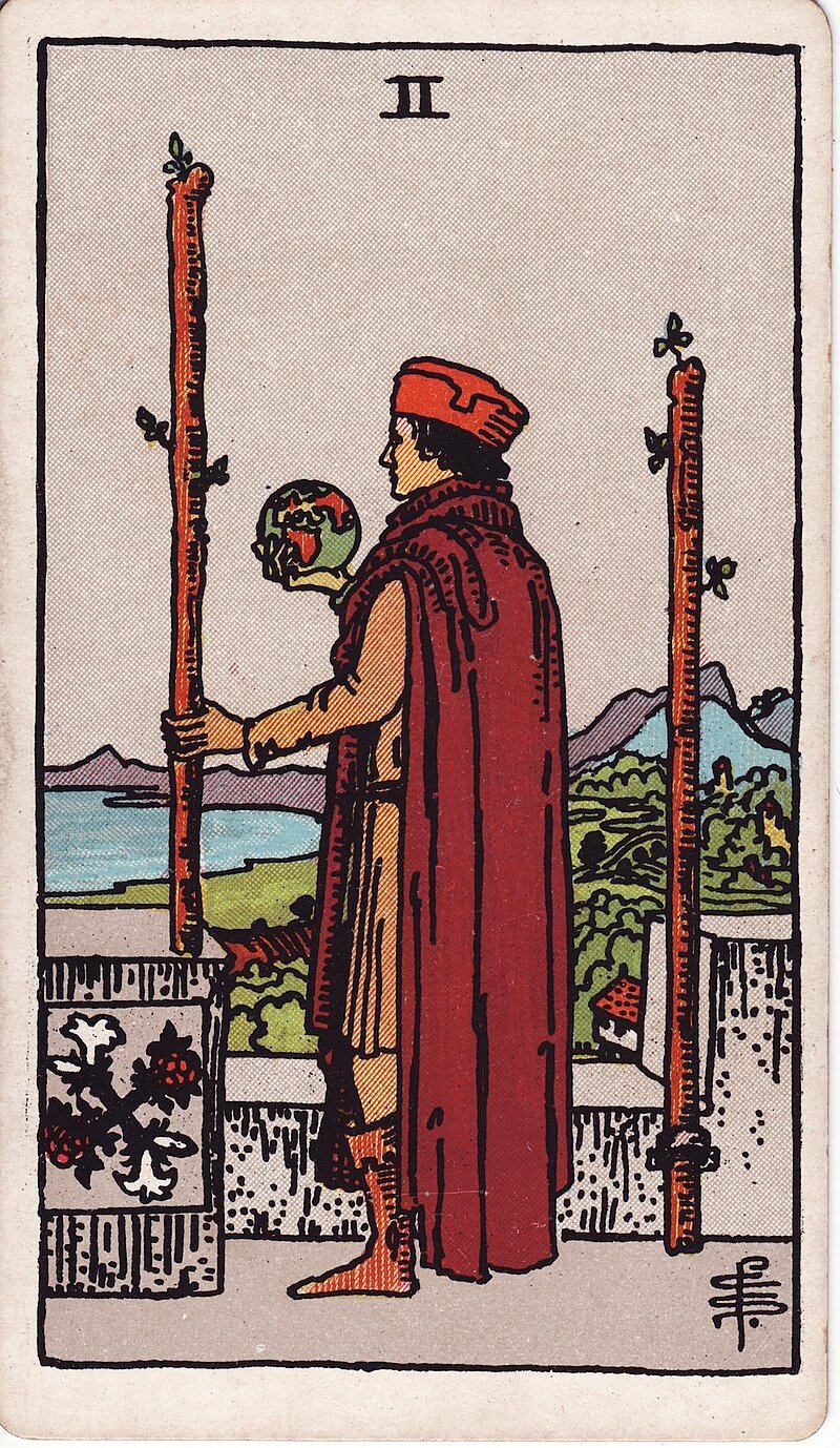 Dois de Paus - Tarot Rider-Waite