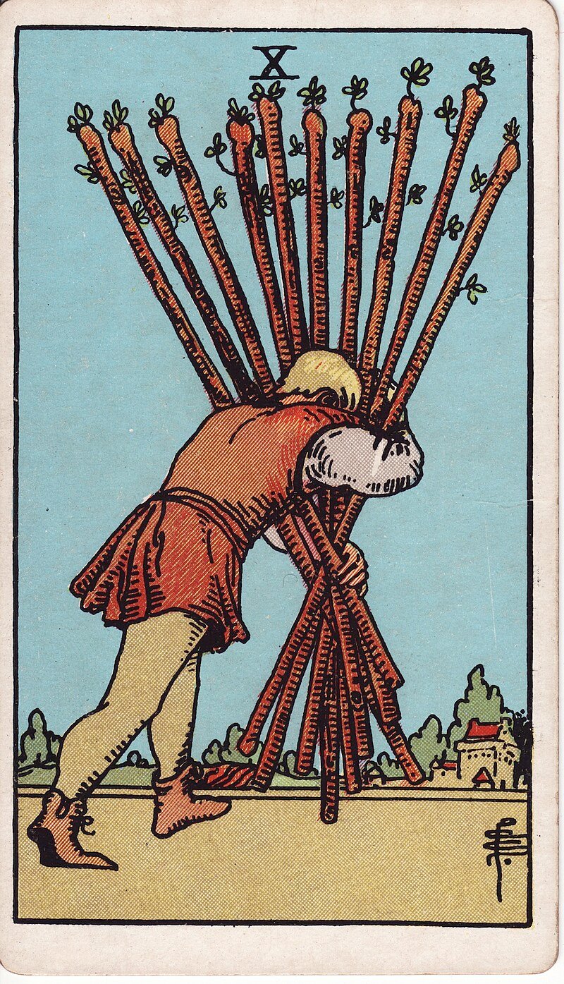 Dez de Paus - Tarot Rider-Waite