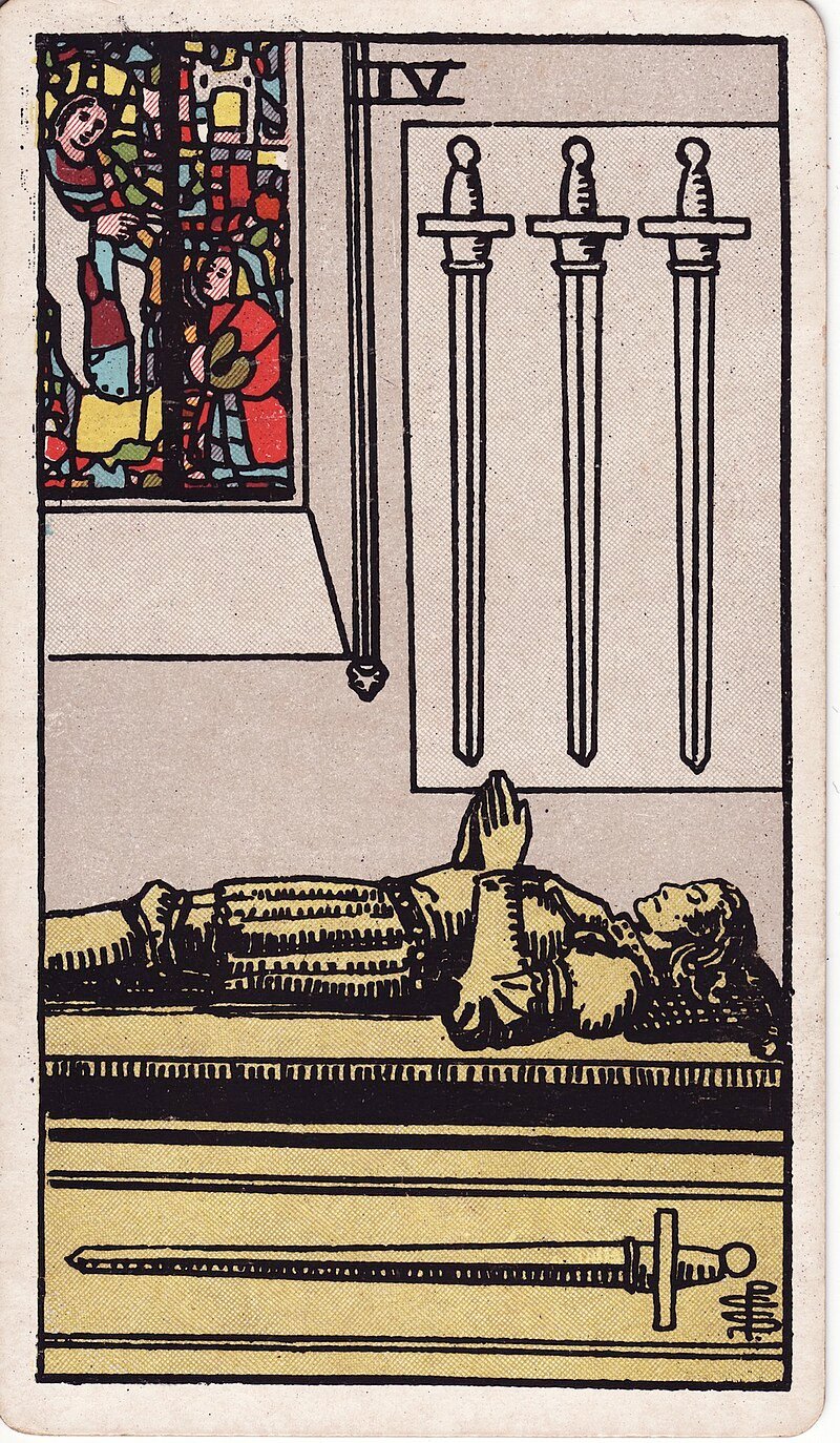 Quatro de Espadas - Tarot Rider-Waite