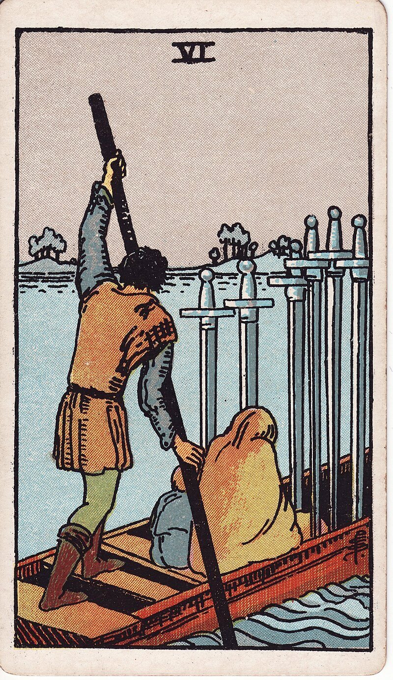 Seis de Espadas - Tarot Rider-Waite