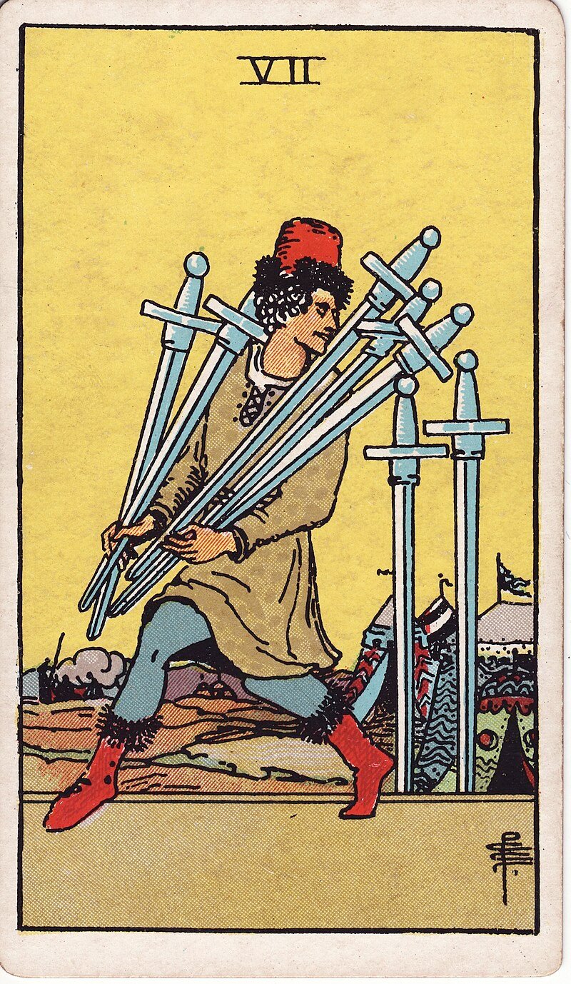 Sete de Espadas - Tarot Rider-Waite