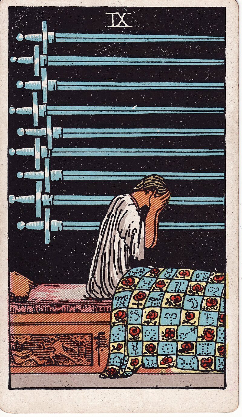 Nove de Espadas - Tarot Rider-Waite