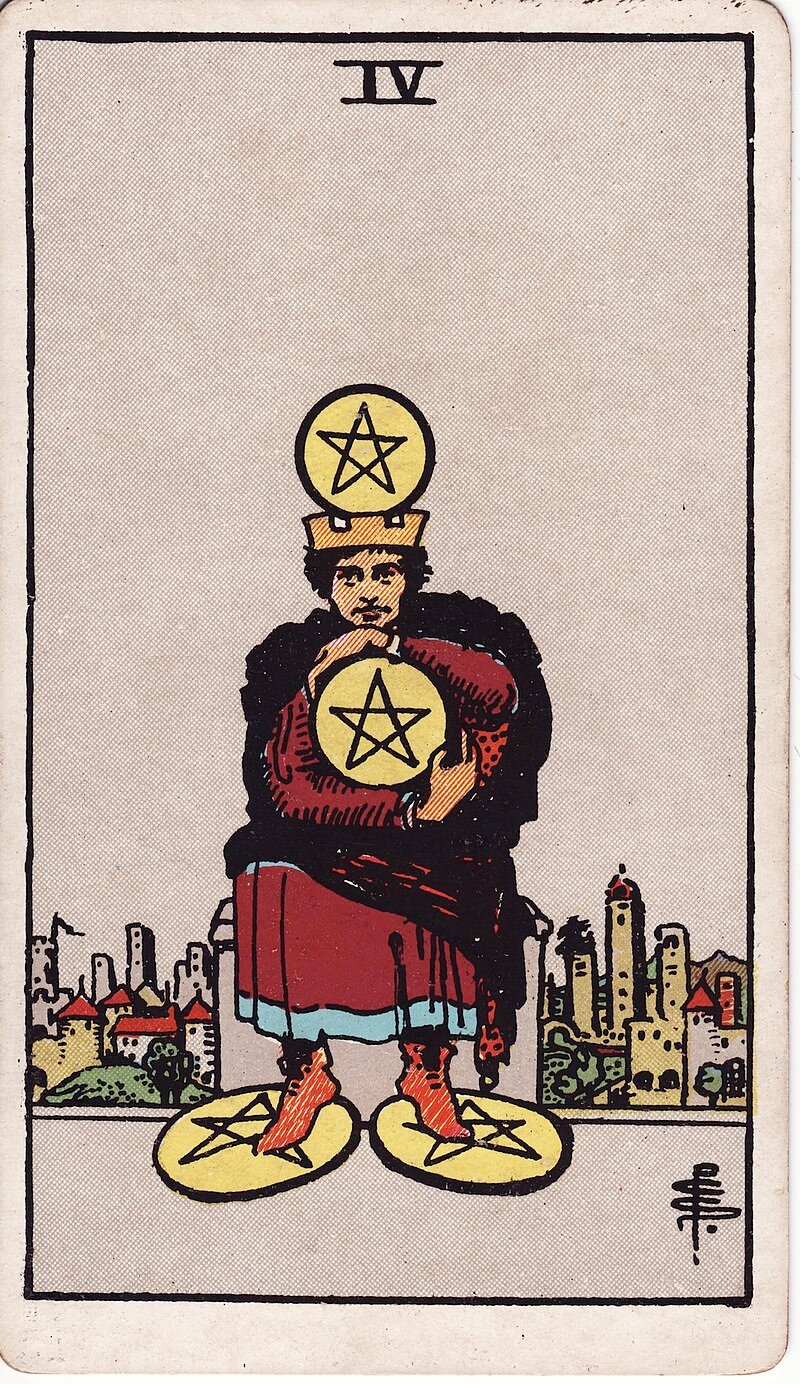 Quatro de Ouros - Tarot Rider-Waite