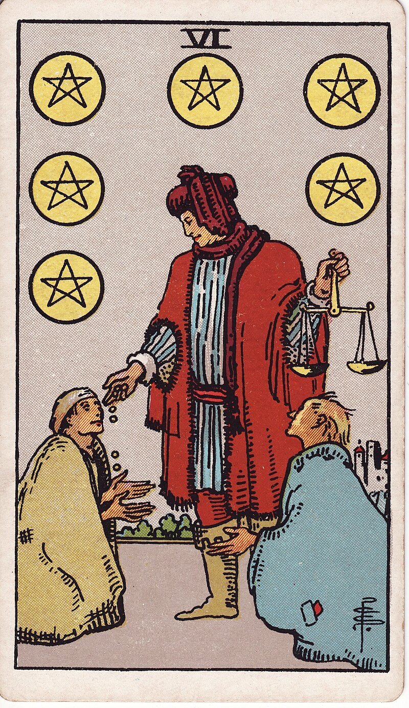 Seis de Ouros - Tarot Rider-Waite