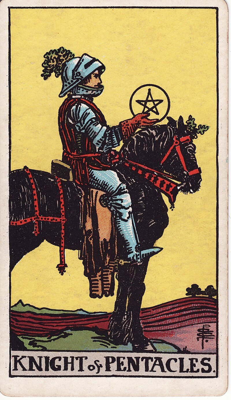 Cavaleiro de Ouros - Tarot Rider-Waite